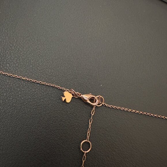 Kate Spade Signed CZ Pave Heart Mini Pendant Necklace in Rose Gold tone Metal - Picture 5 of 6